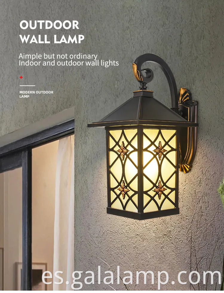 Elegante luz de pared LED europeo al aire libre para casas elegantes